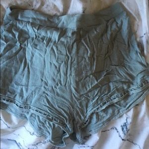 Green Flowy Shorts